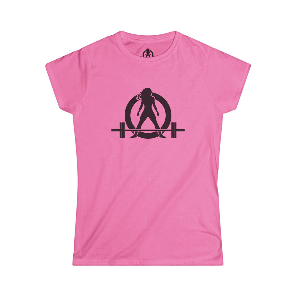 Lift Heavy Run Fast - Women's Softstyle Tee - Black Front & Back Logo
