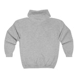 Distressed Logo - Unisex Heavy Blend™ Full Zip Hooded Sweatshirt - White Logo