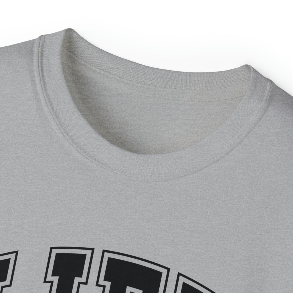 Lift Like A Girl - Unisex Ultra Cotton Tee - Front Black Logo - Plain Back
