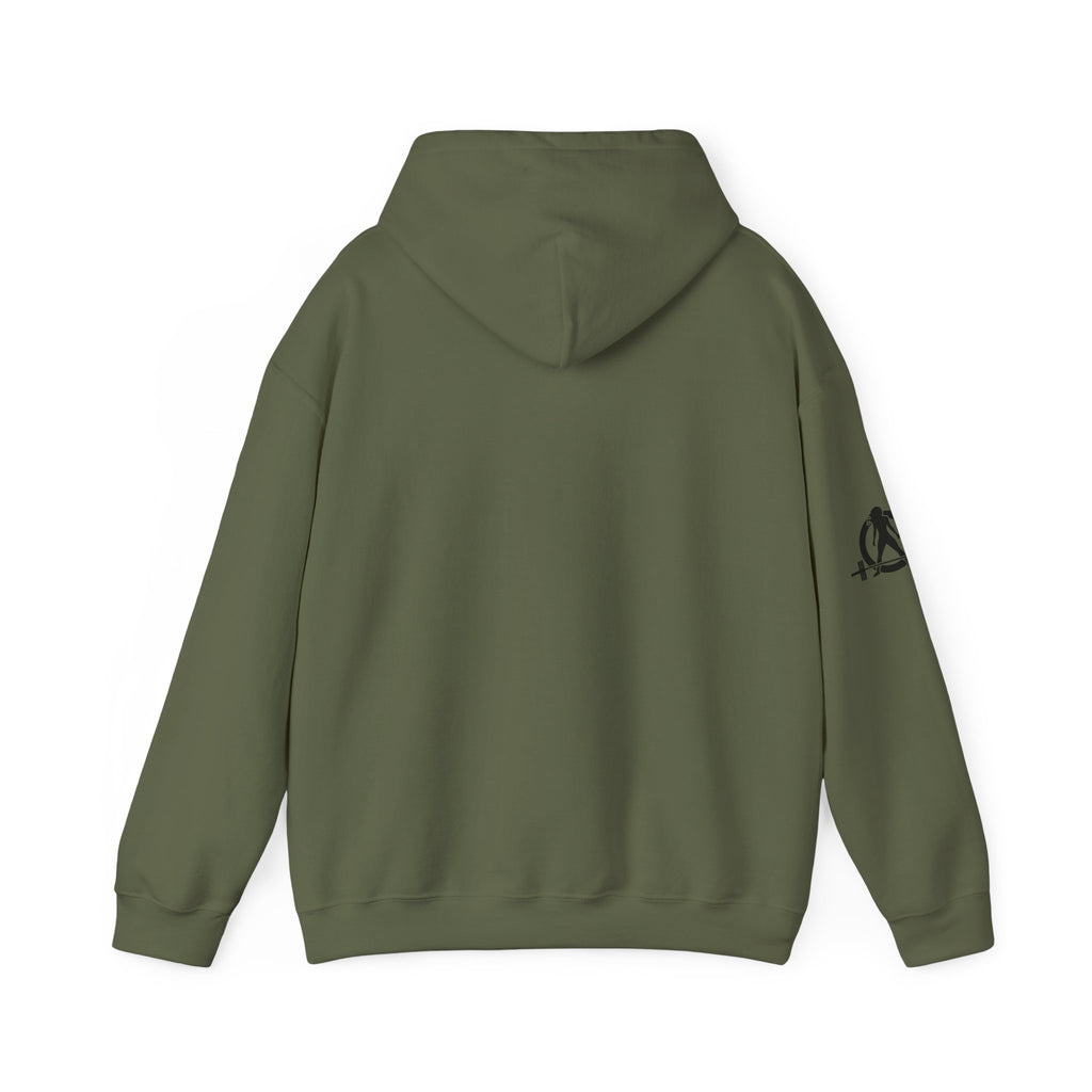 Lift Heavy Run Fast - Unisex Heavy Blend Hooded Sweatshirt  - Front Black Logo