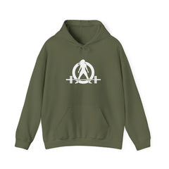 I DON’T WANT TO LOOK SKINNY, I WANT TO LOOK LIKE I CAN KICK YOUR ASS – Unisex Heavy Blend™ Hooded Sweatshirt (White Logo) 🤍