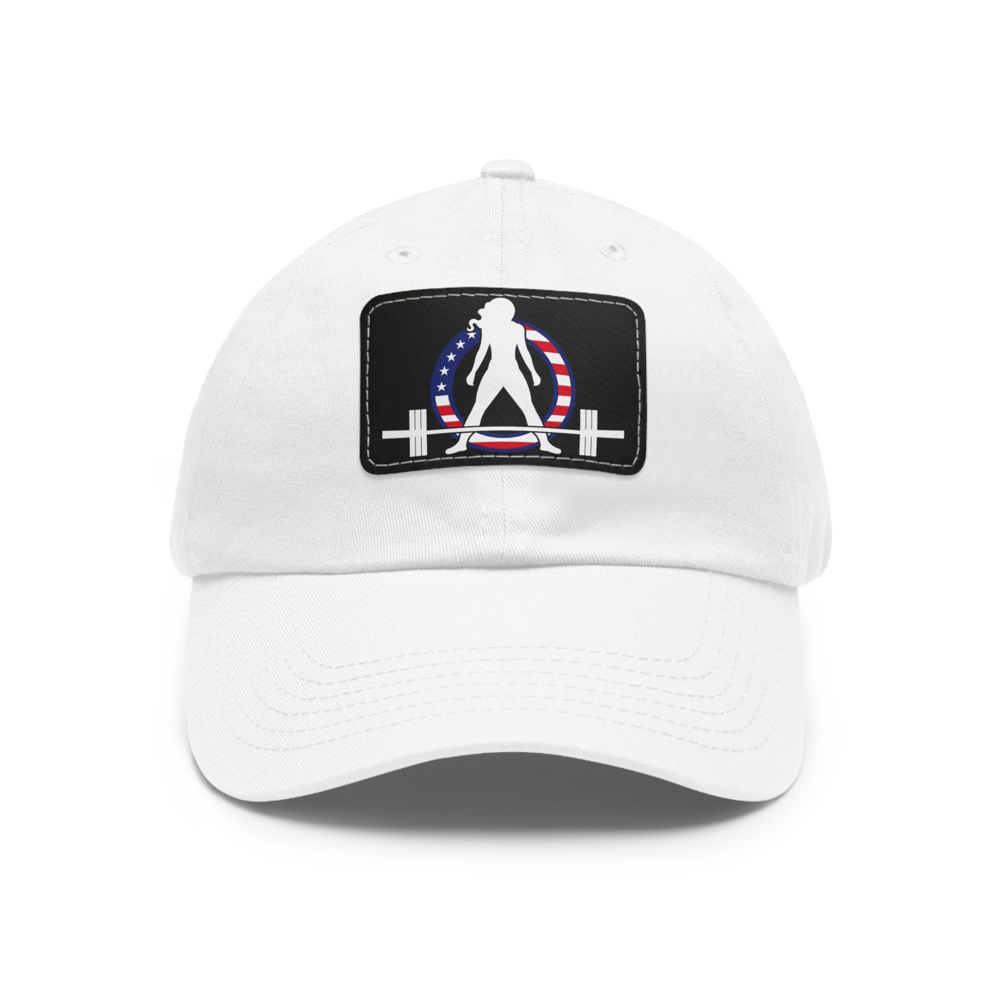 Dad Hat with Leather Patch (Rectangle) - USA Dark Logo