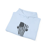 USA Barbell - Unisex Heavy Blend Hooded Sweatshirt  - Front White Logo