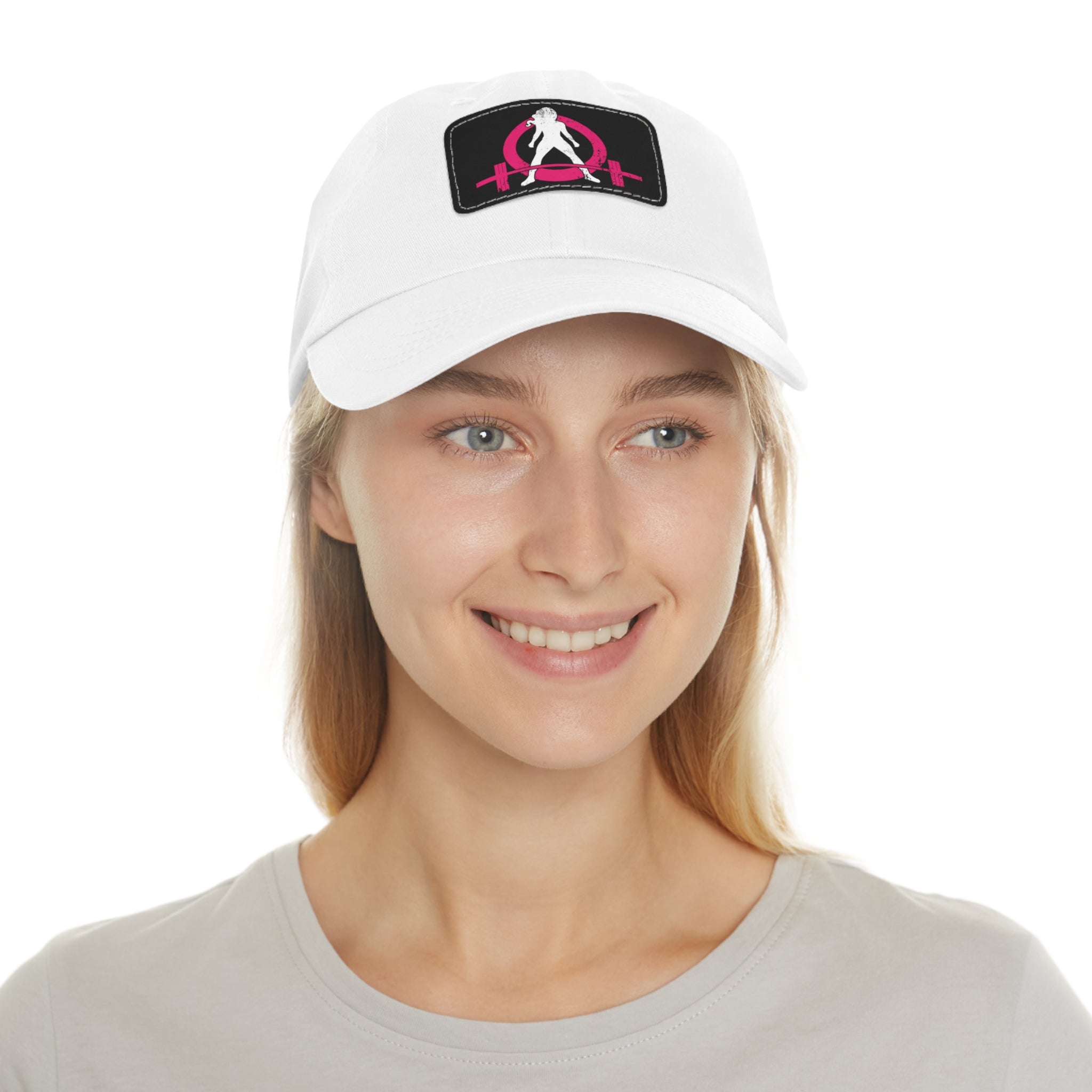 Distressed - Dad Hat with Leather Patch (Rectangle) - Color Font