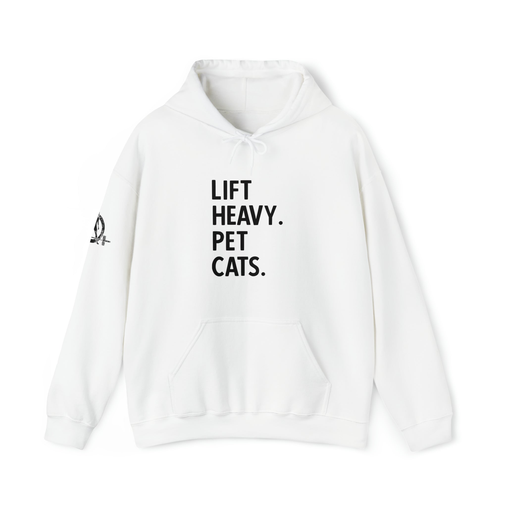 Lift Heavy Pet Cats - Unisex Heavy Blend Hooded Sweatshirt - Black Logo