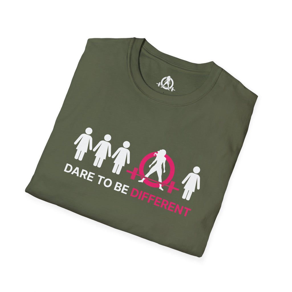 Dare To Be Different - Deadlift - Unisex Softstyle T-Shirt - Front Logo Plain Back
