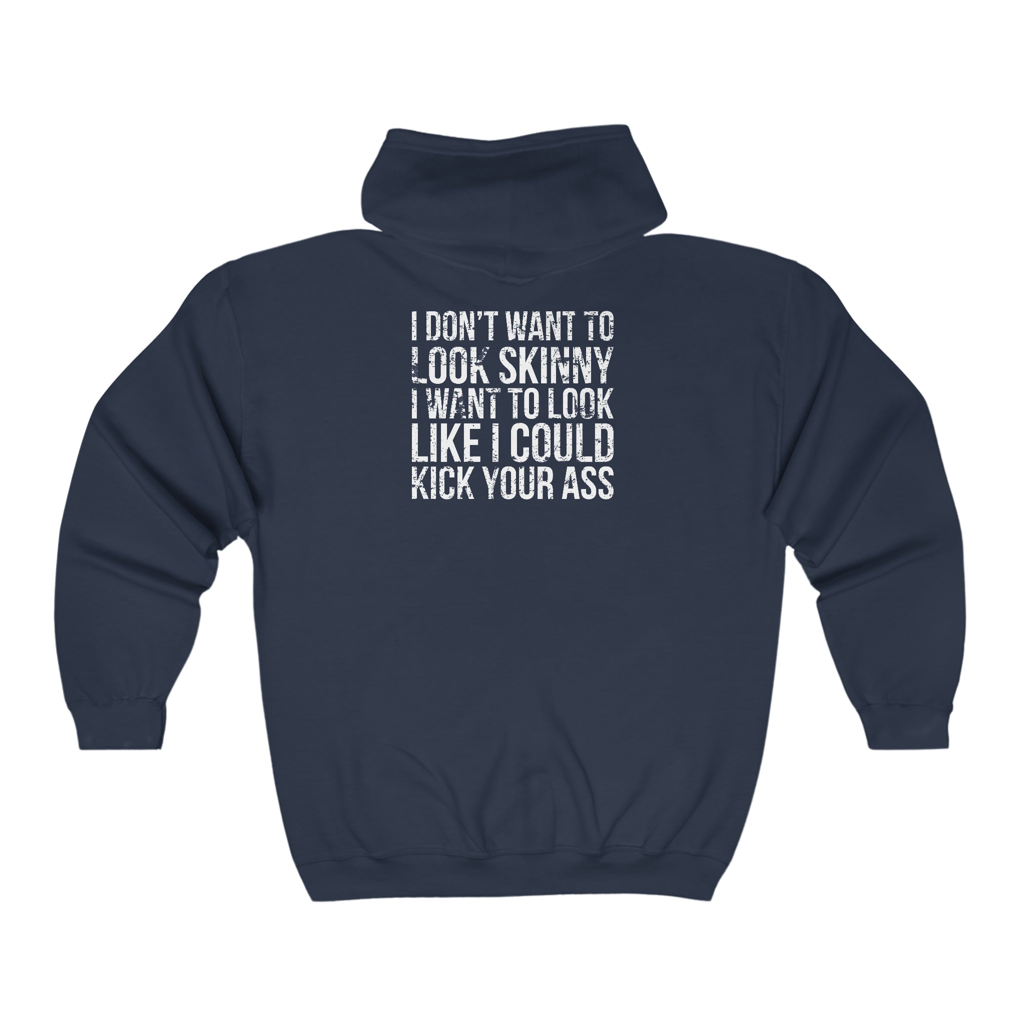 Kick Your Ass - Unisex Heavy Blend™ Full Zip Hooded Sweatshirt - Distressed Logo