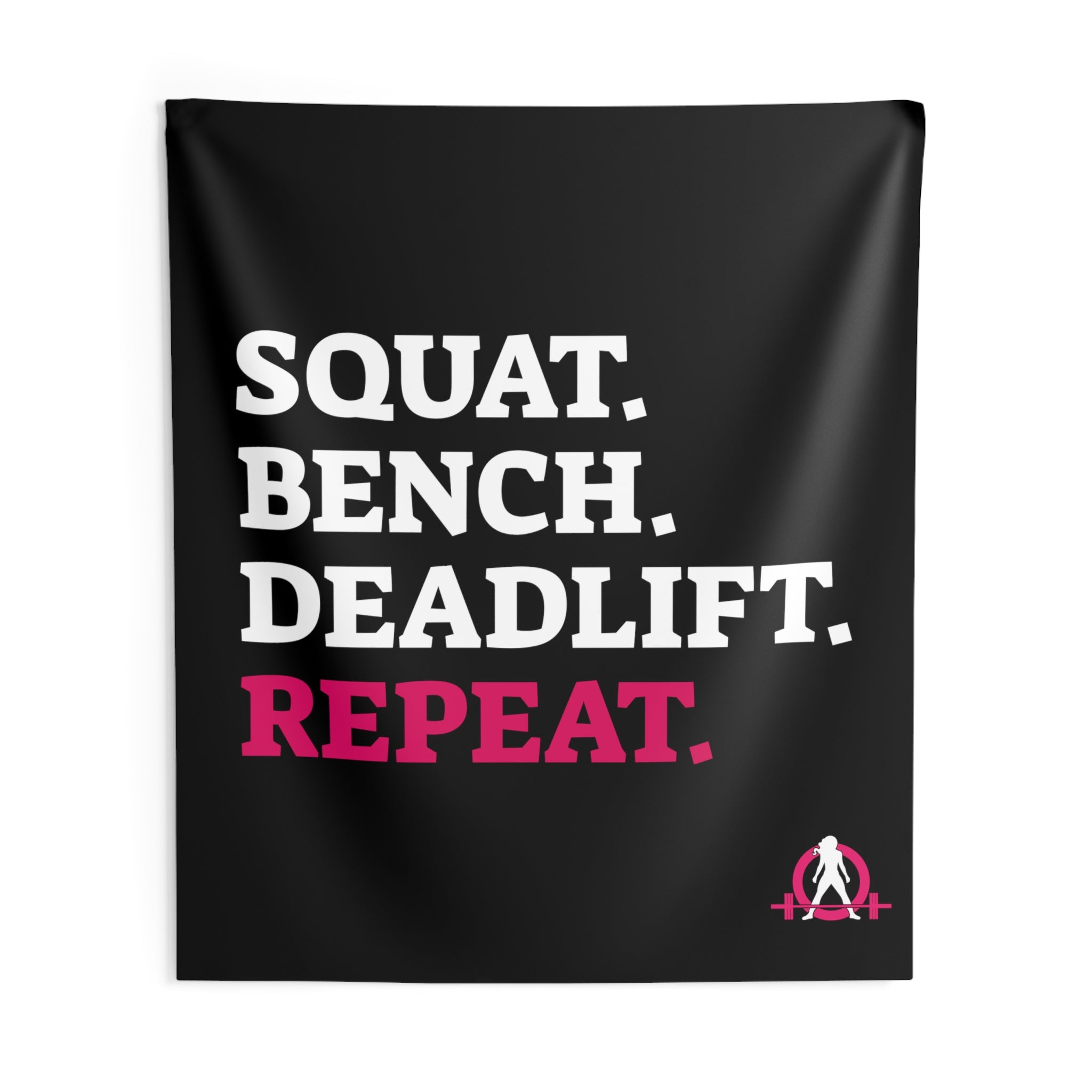 Squat Bench Deadlift Repeat - Indoor Wall Tapestries - Black