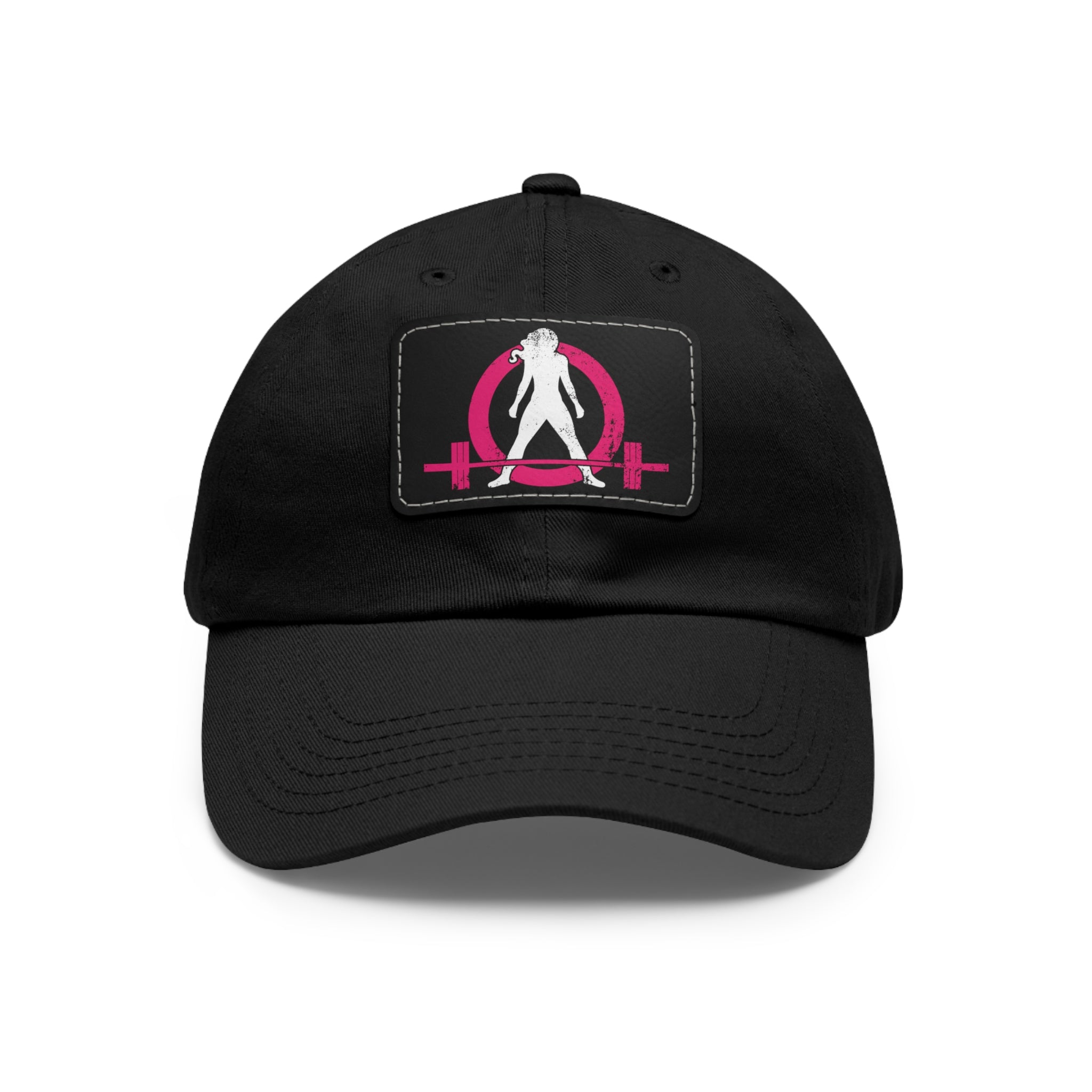 Distressed - Dad Hat with Leather Patch (Rectangle) - Color Font