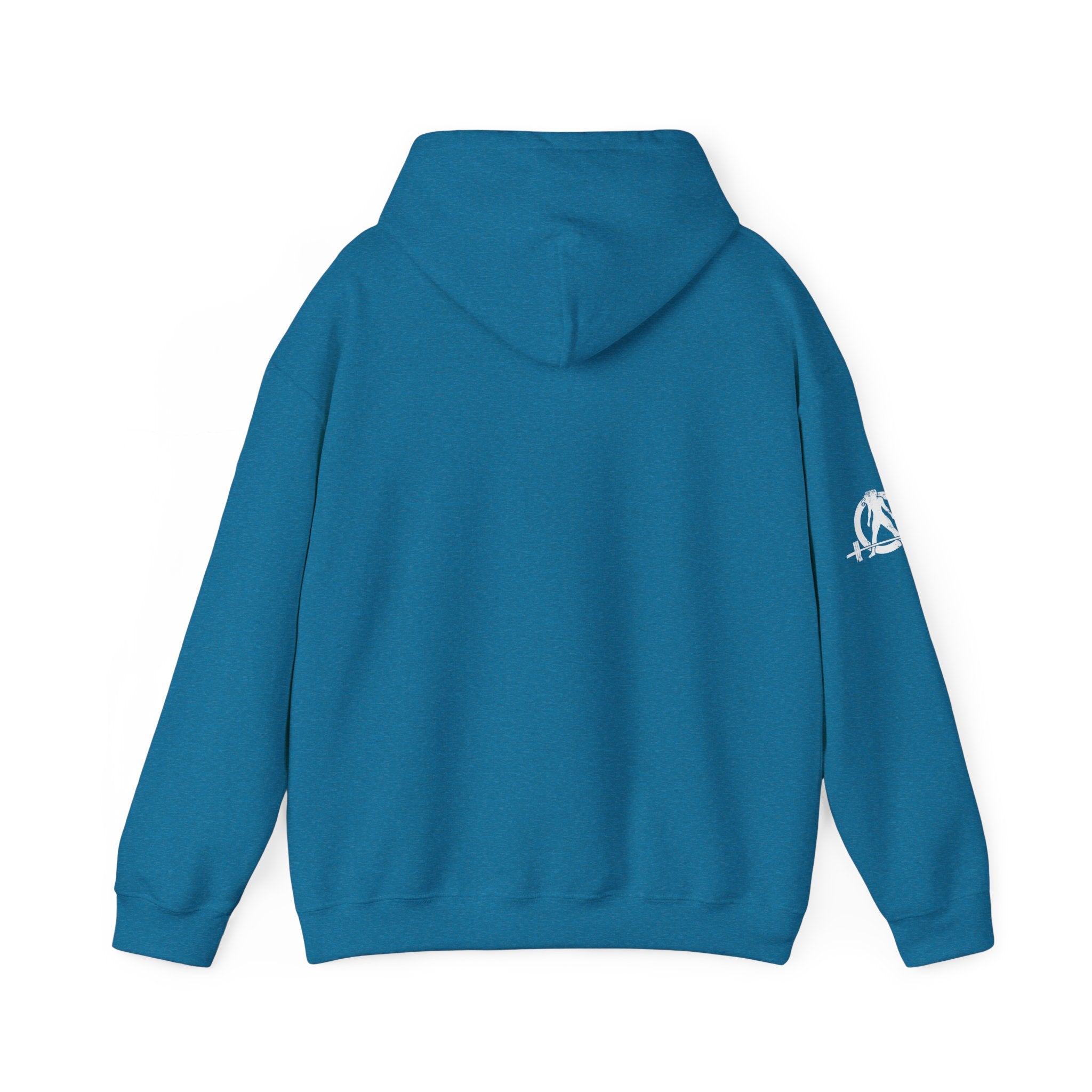 She is STRONG - Unisex Heavy Blend Hooded Sweatshirt - White Logo