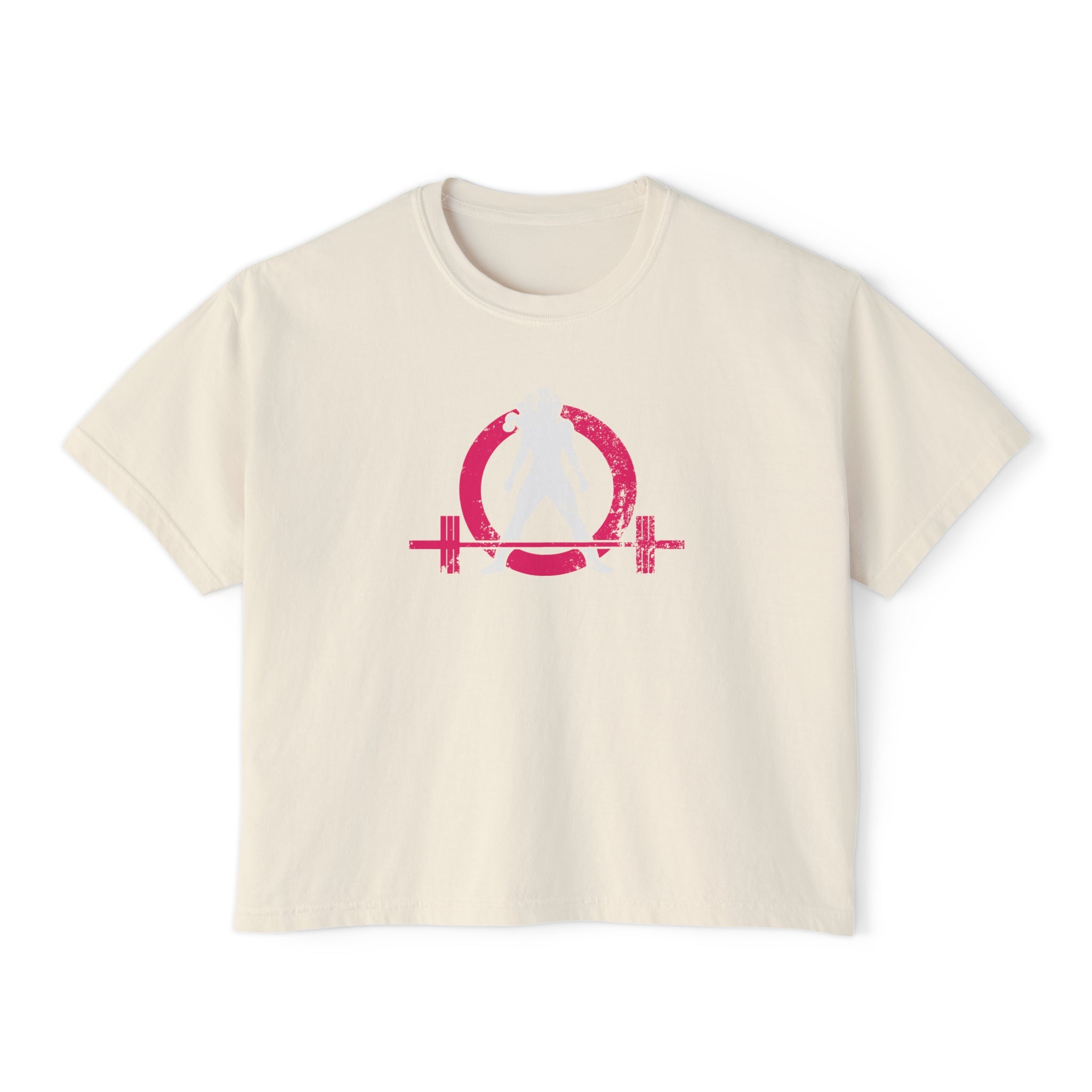 Women's Boxy Tee - Color Distressed Inverted Logo Front