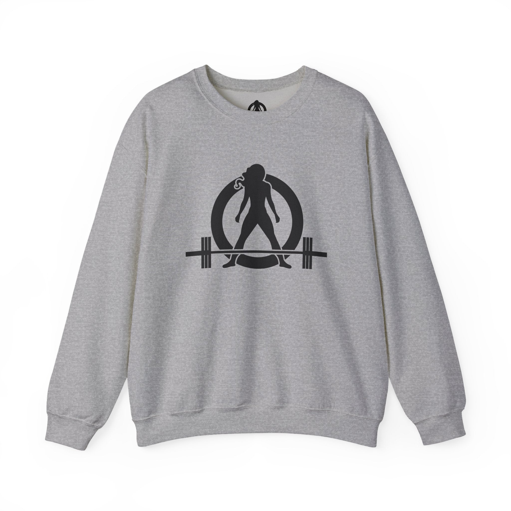 Lift Heavy Run Fast - Unisex Heavy Blend™ Crewneck Sweatshirt - Black Logo Front & Back