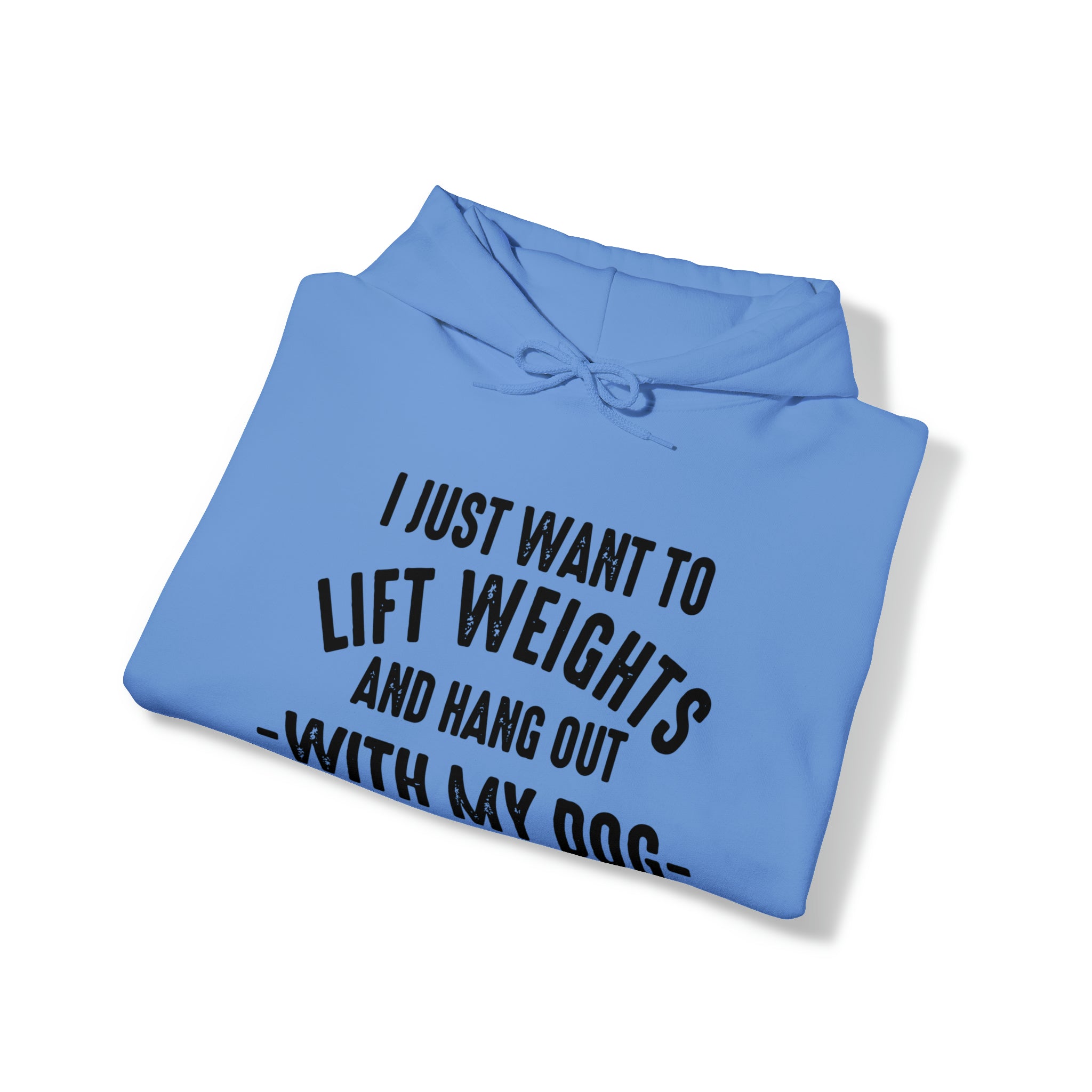 Lift Weights & Hang Out With My Dog  - Dark Logo  - Unisex Heavy Blend Hooded Sweatshirt