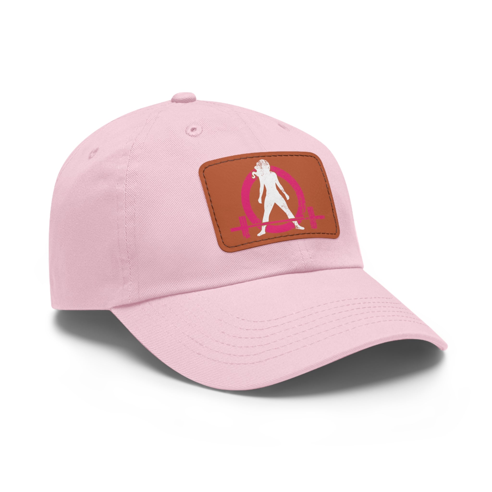 Distressed - Dad Hat with Leather Patch (Rectangle) - Color Font