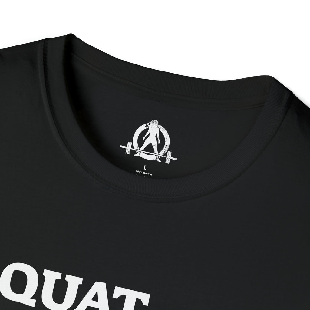 Squat Bench Deadlift Repeat - Unisex Softstyle T-Shirt - Black & Pink - Plain Back