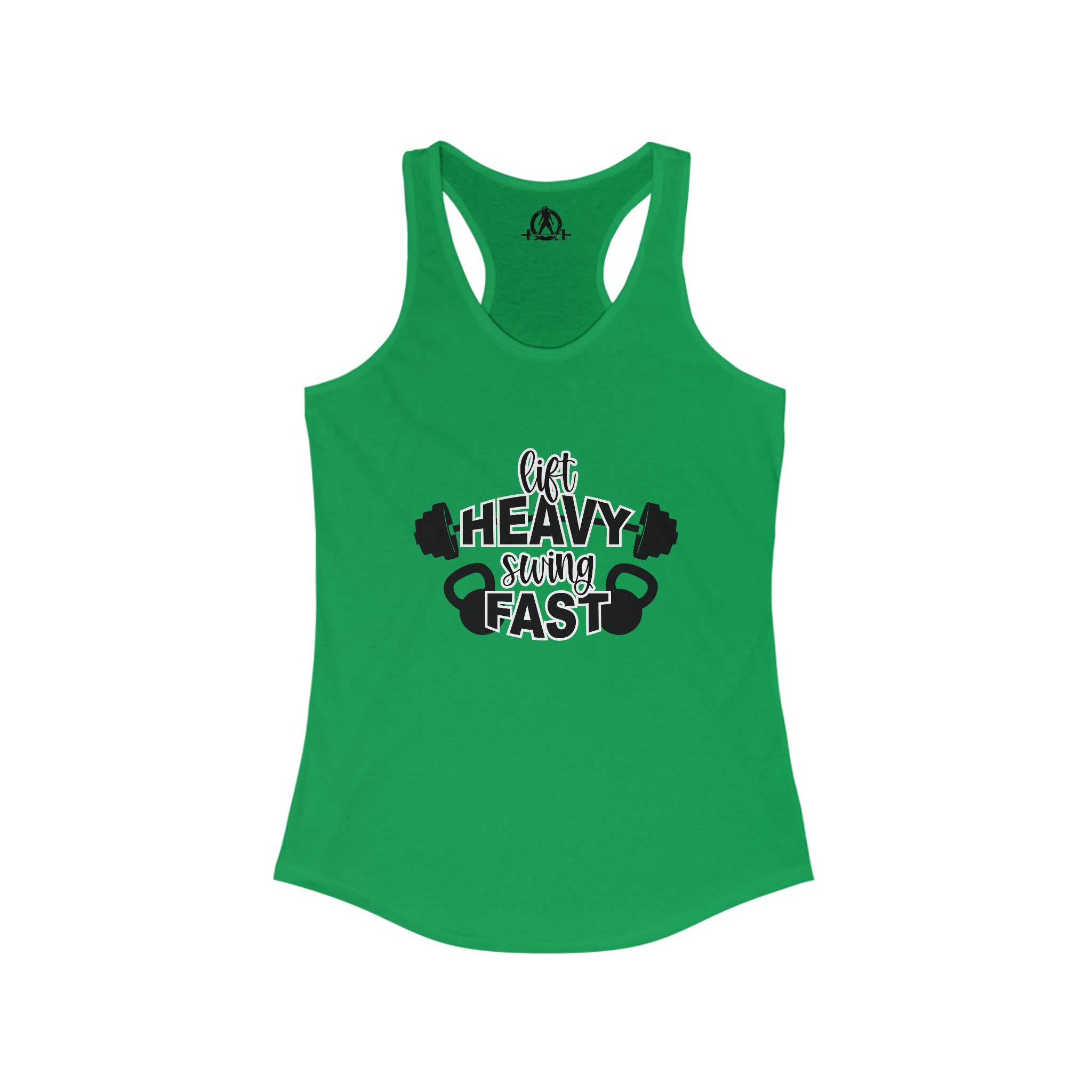 Lift Heavy Swing Fast - Women's Ideal Racerback Tank - Black Logo