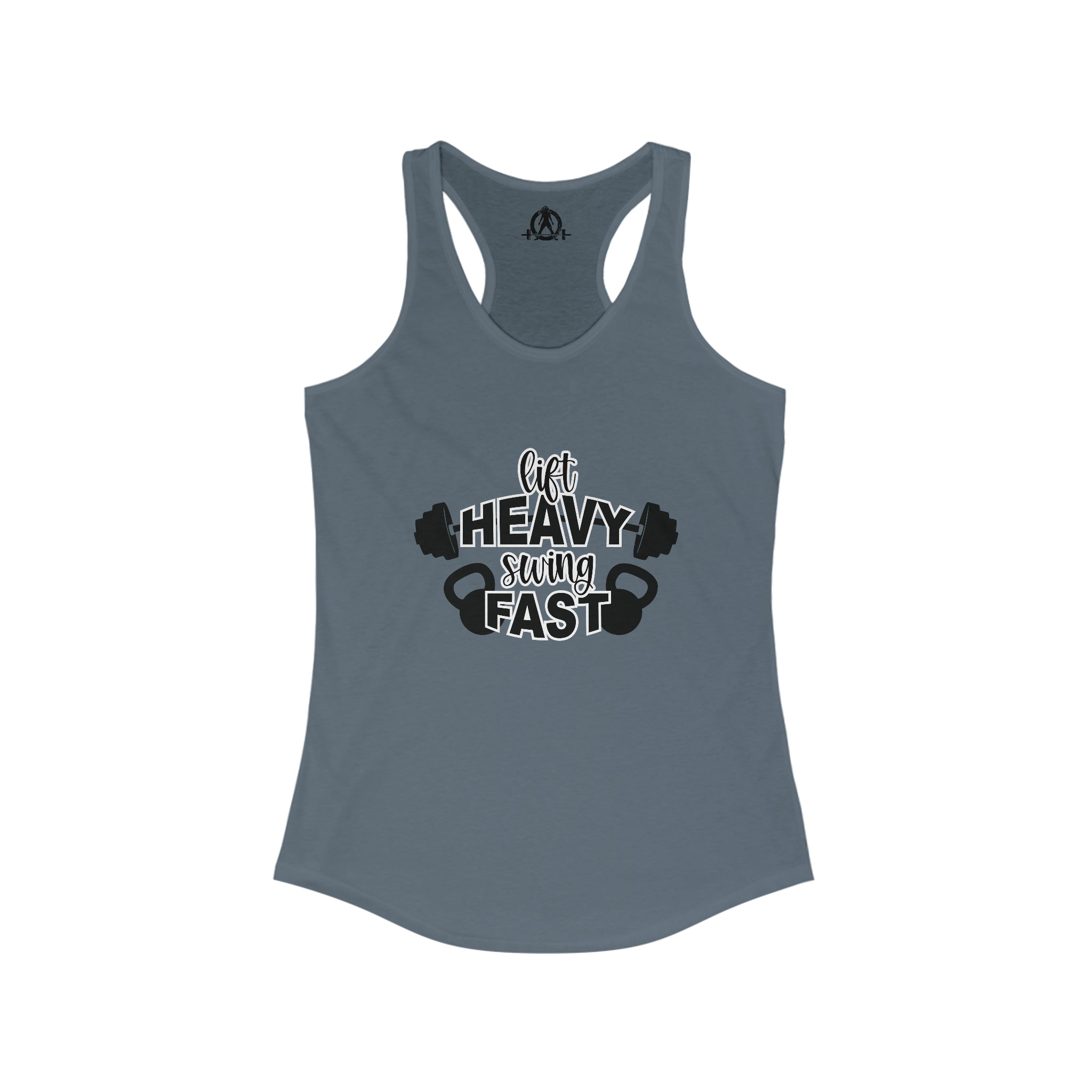 Lift Heavy Swing Fast - Women's Ideal Racerback Tank - Black Logo