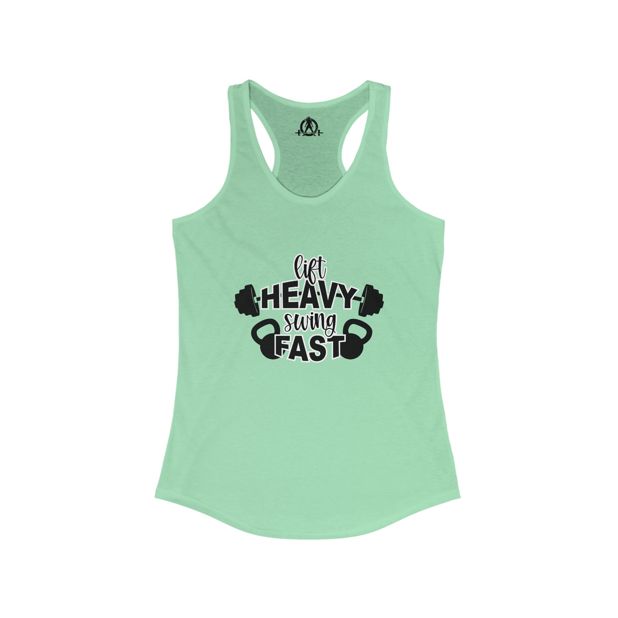 Lift Heavy Swing Fast - Women's Ideal Racerback Tank - Black Logo