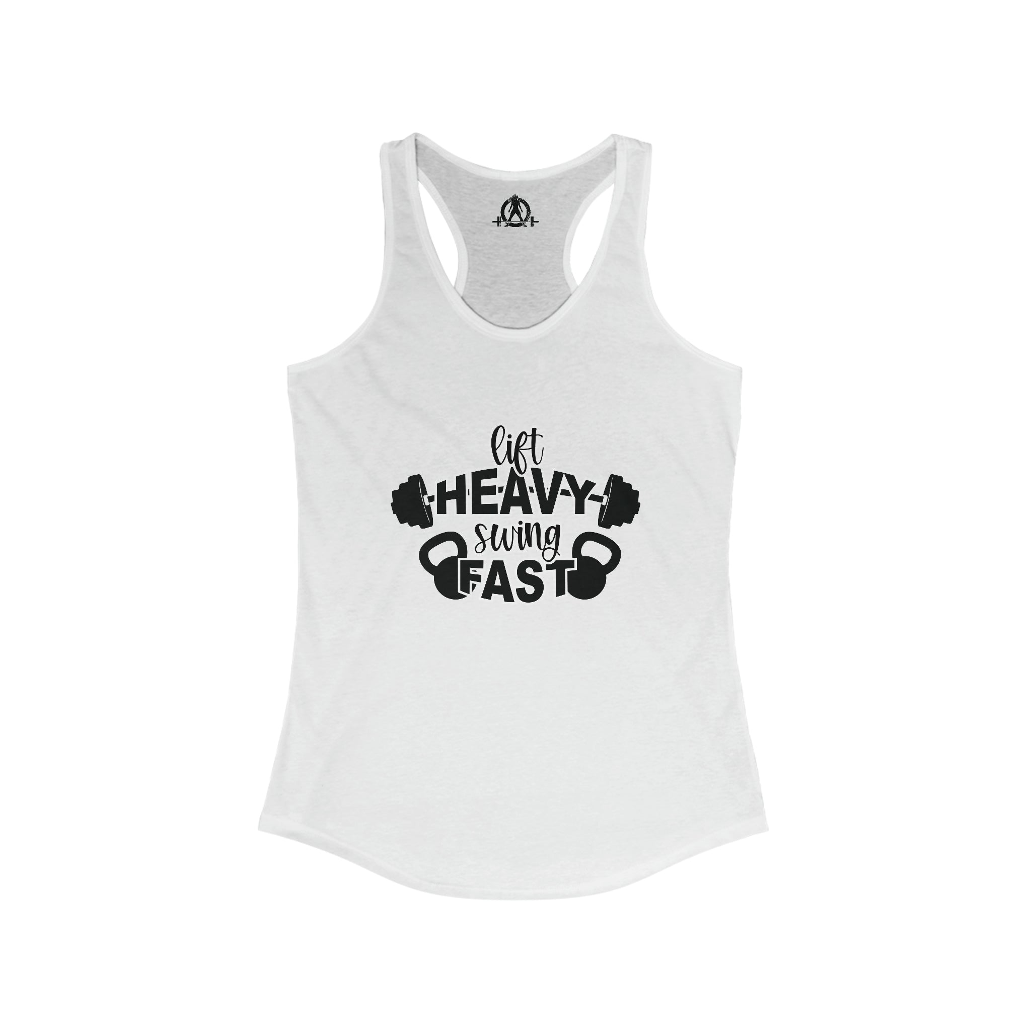 Lift Heavy Swing Fast - Women's Ideal Racerback Tank - Black Logo