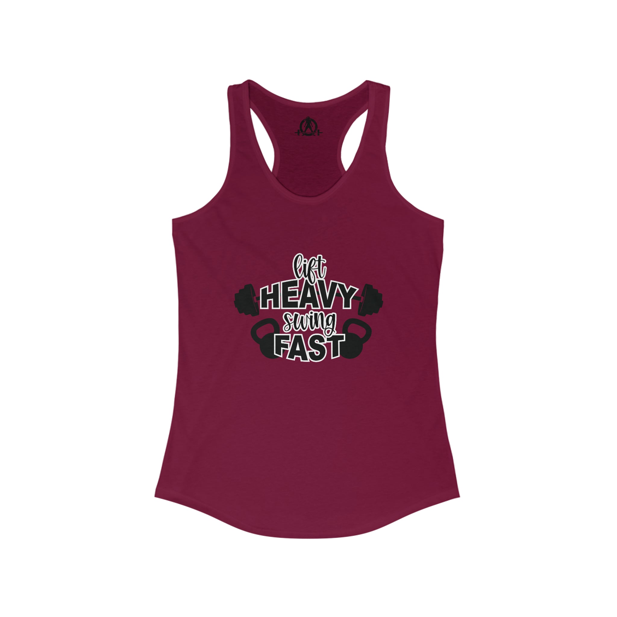 Lift Heavy Swing Fast - Women's Ideal Racerback Tank - Black Logo