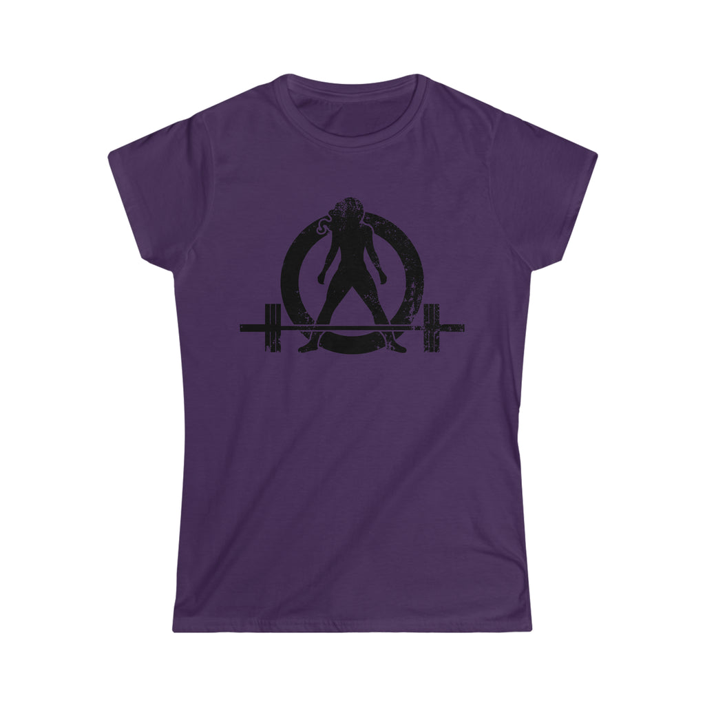 Good Girls Tone, Bad Girls Deadlift - Distressed Dark Logo - Women's Softstyle Tee