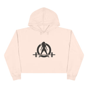 Empowered Crop Hoodie – For Strong Women Who Lift - Black Classic Logo