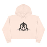 Empowered Crop Hoodie – For Strong Women Who Lift - Black Classic Logo
