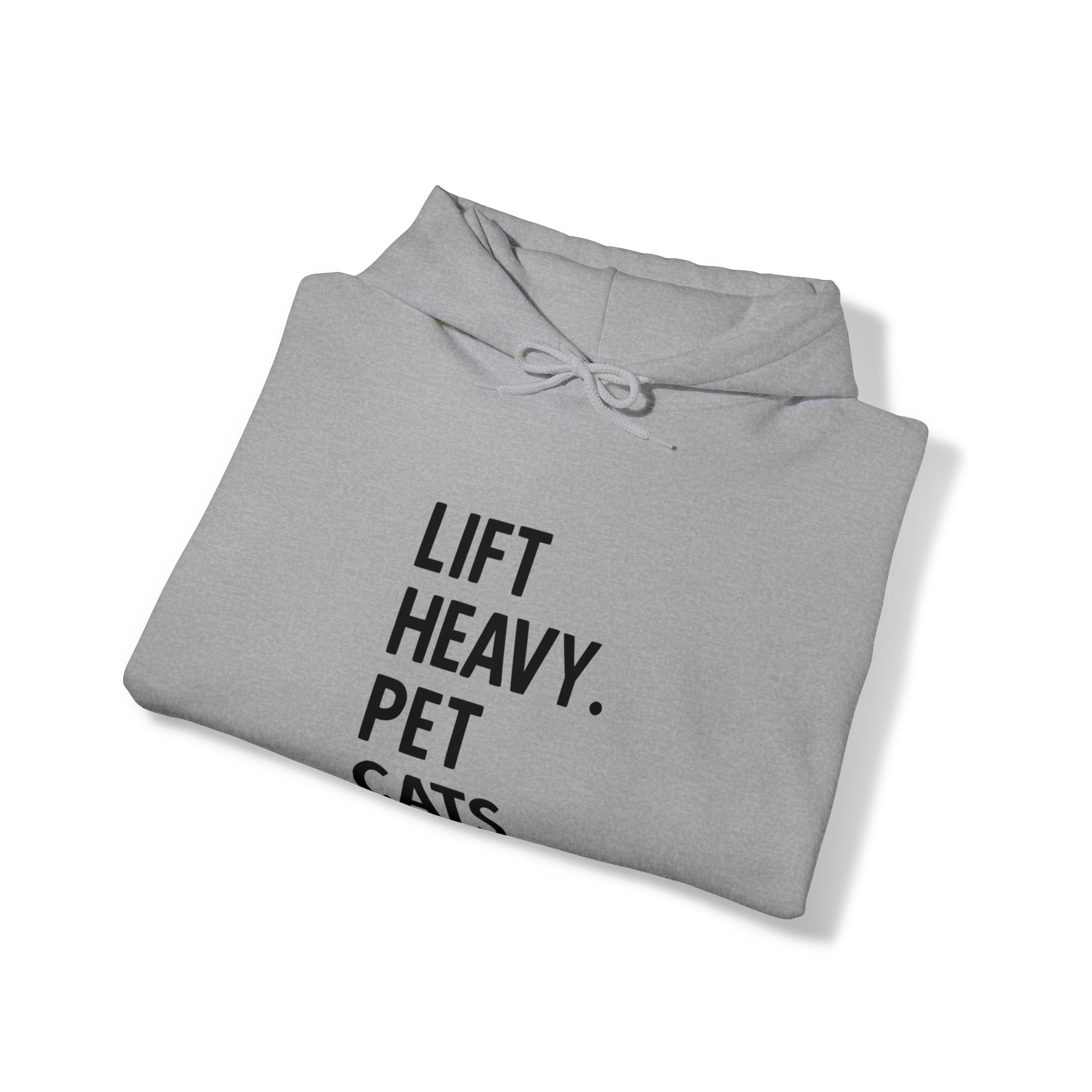 Lift Heavy Pet Cats - Unisex Heavy Blend Hooded Sweatshirt - Black Logo
