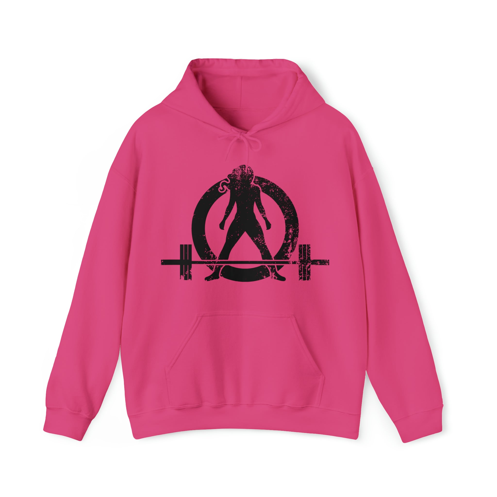 Distressed Black Logo - Plain Back - Unisex Heavy Blend Hooded Sweatshirt