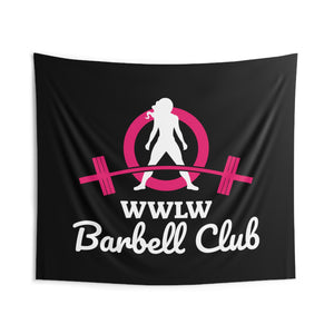 Indoor Wall Tapestries - Black WWLW Barbell Club