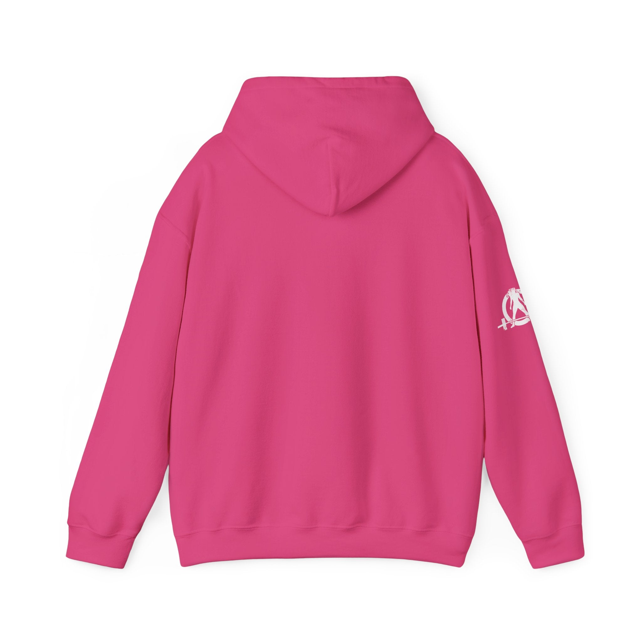 She is STRONG - Unisex Heavy Blend Hooded Sweatshirt - White Logo
