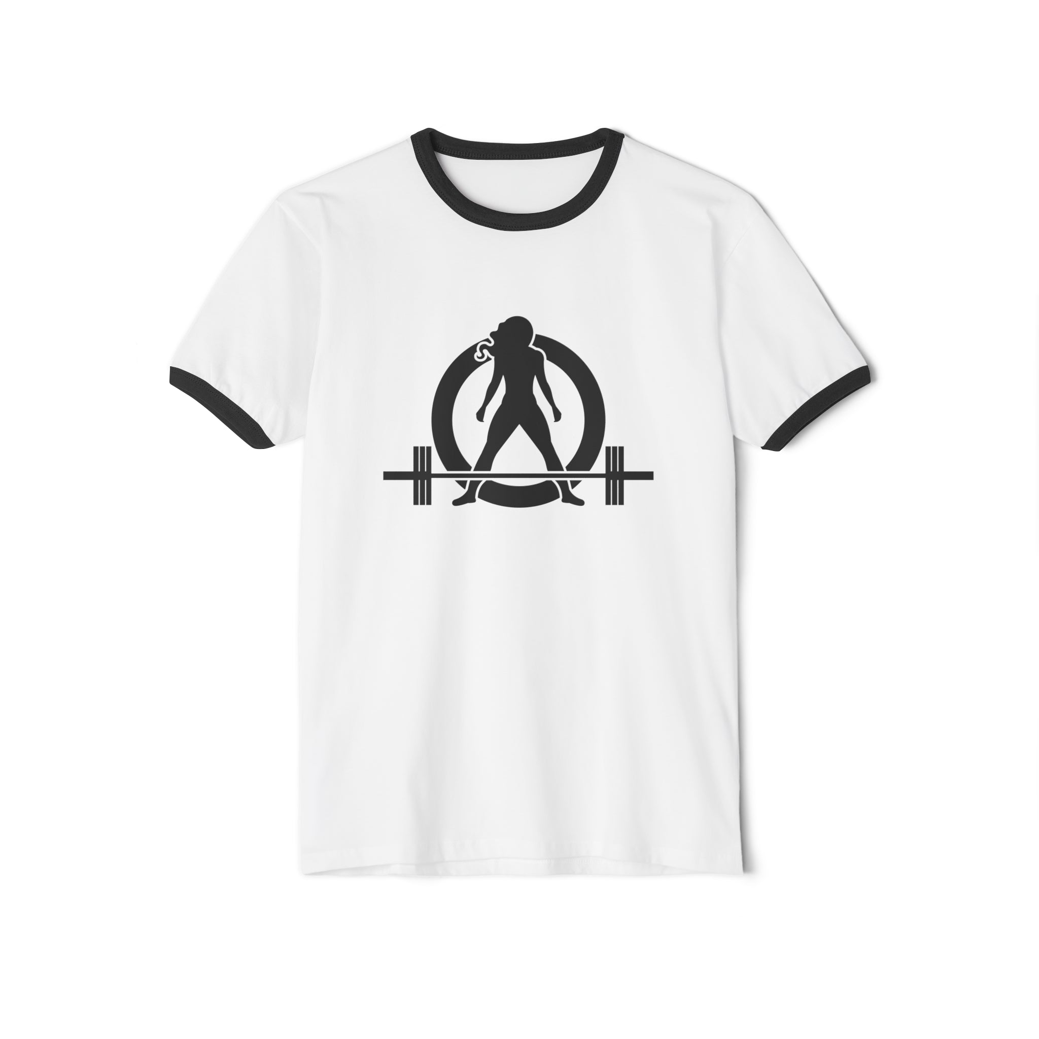 Iron Sharpens Iron - Unisex Cotton Ringer T-Shirt - Black Logo Front Plain Back