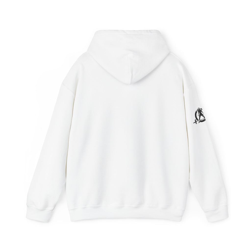 45 + 45 = 135 - Unisex Heavy Blend Hooded Sweatshirt  - Front Black & Shoulder Logo