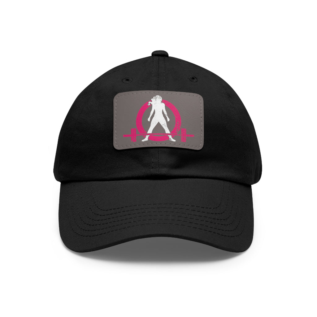 Distressed - Dad Hat with Leather Patch (Rectangle) - Color Font
