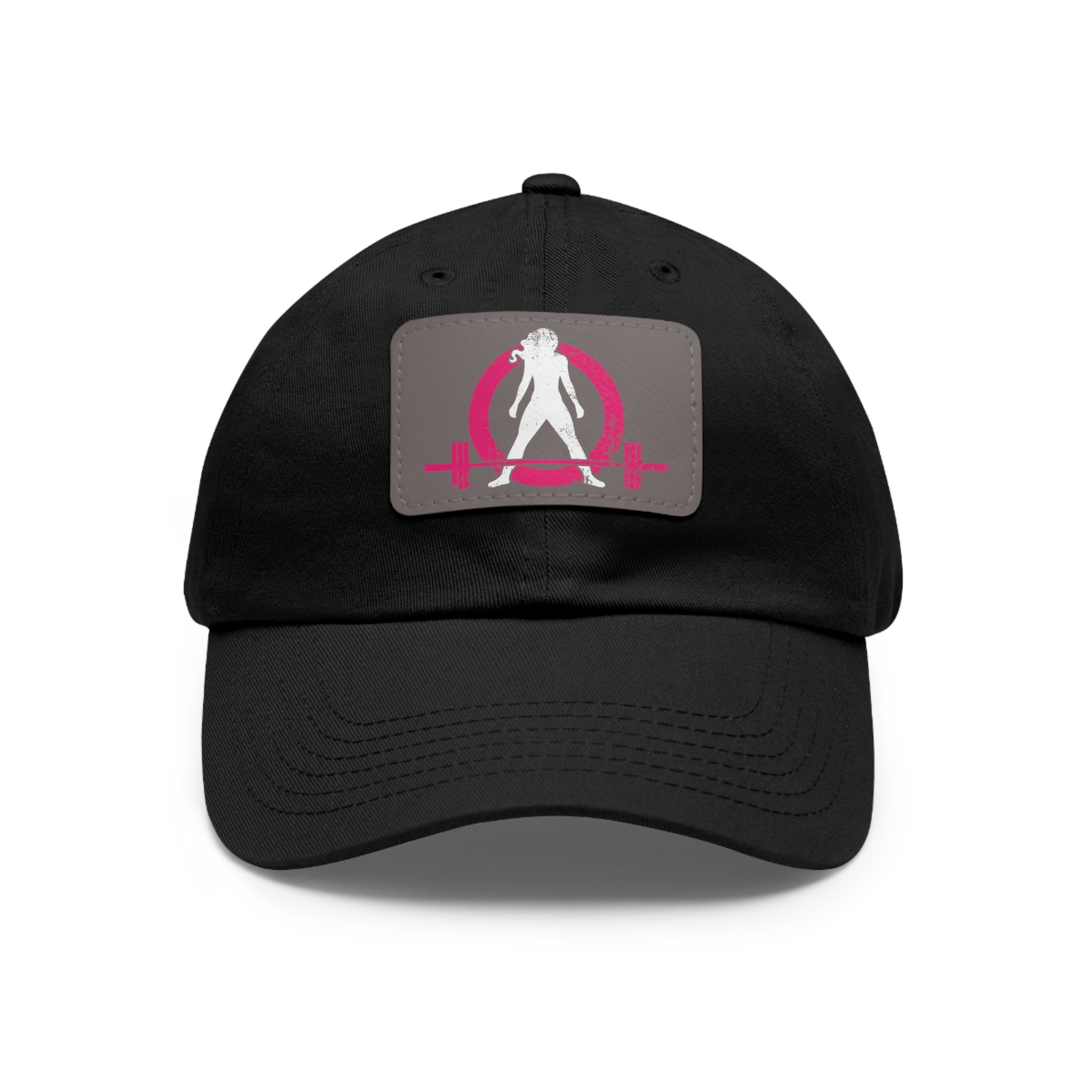 Distressed - Dad Hat with Leather Patch (Rectangle) - Color Font