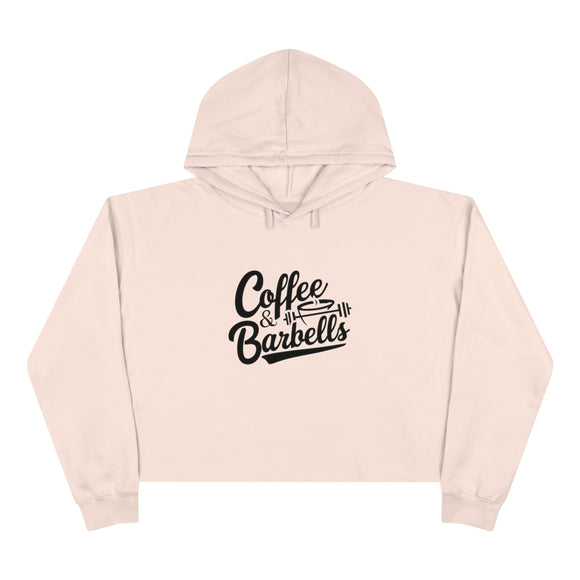 Coffee & Barbells - Crop Hoodie -  Front White Logo
