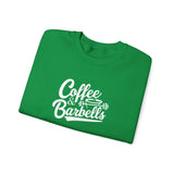 Coffee & Barbells - Unisex Heavy Blend™ Crewneck Sweatshirt - White Logo on Front