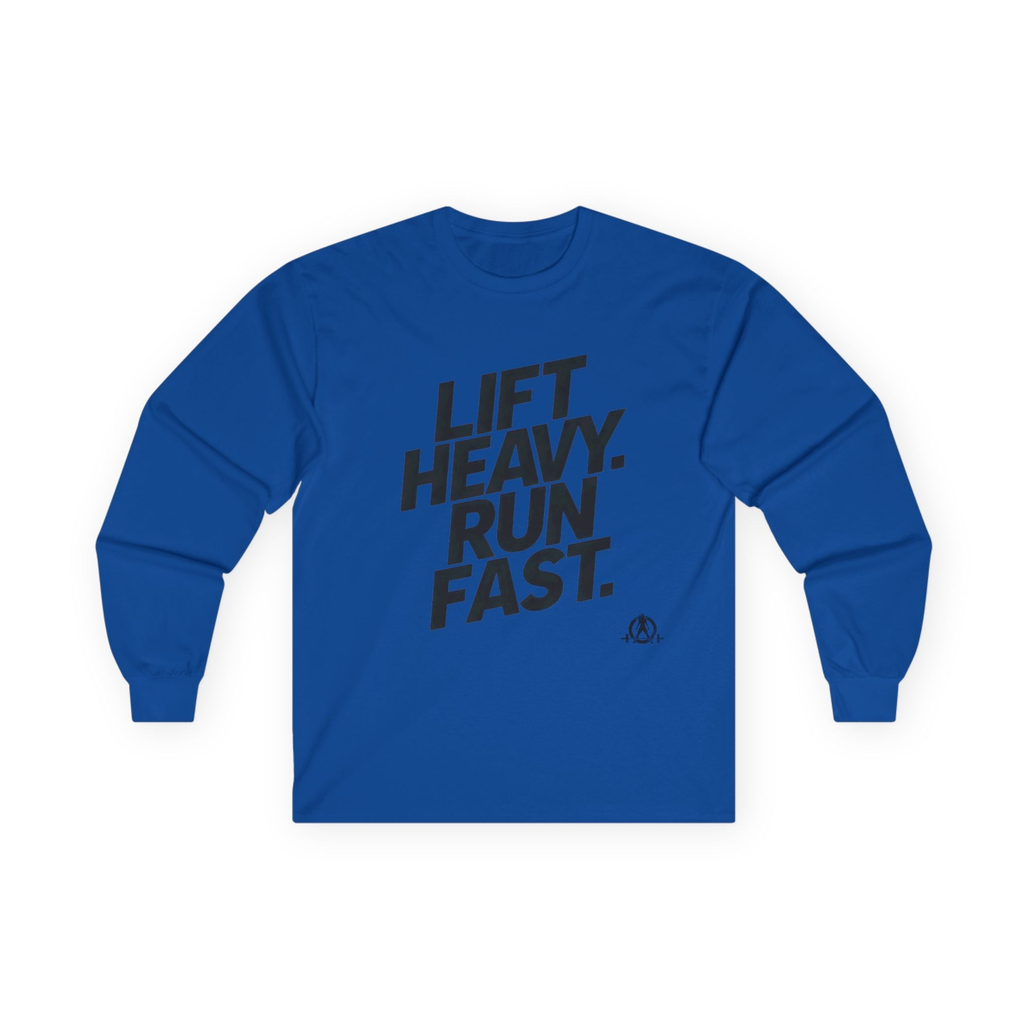 Lift Heavy Run Fast - Ultra Cotton Long Sleeve Tee - Black Logo Front