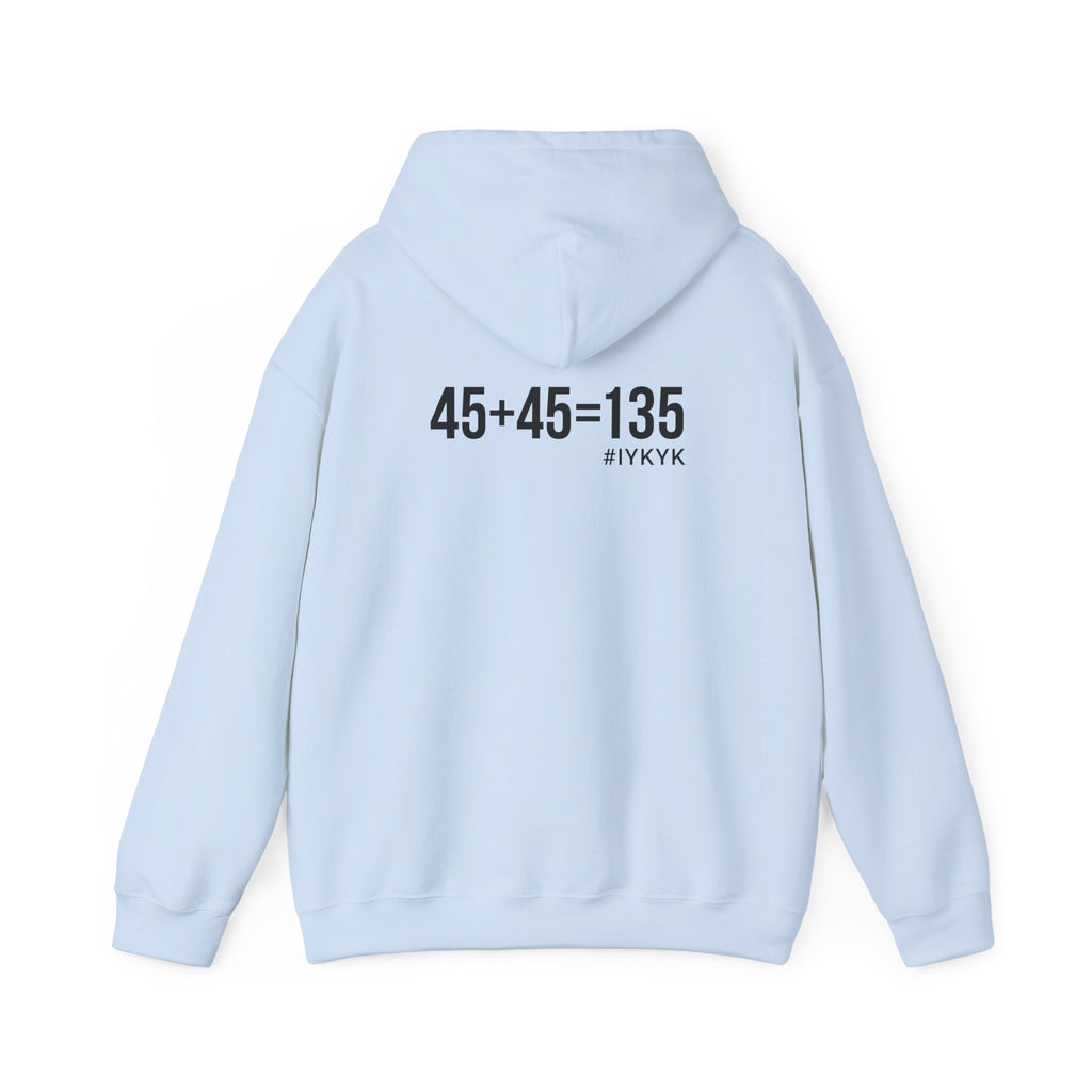 45 + 45 = 135 - Unisex Heavy Blend Hooded Sweatshirt  - Black Logo
