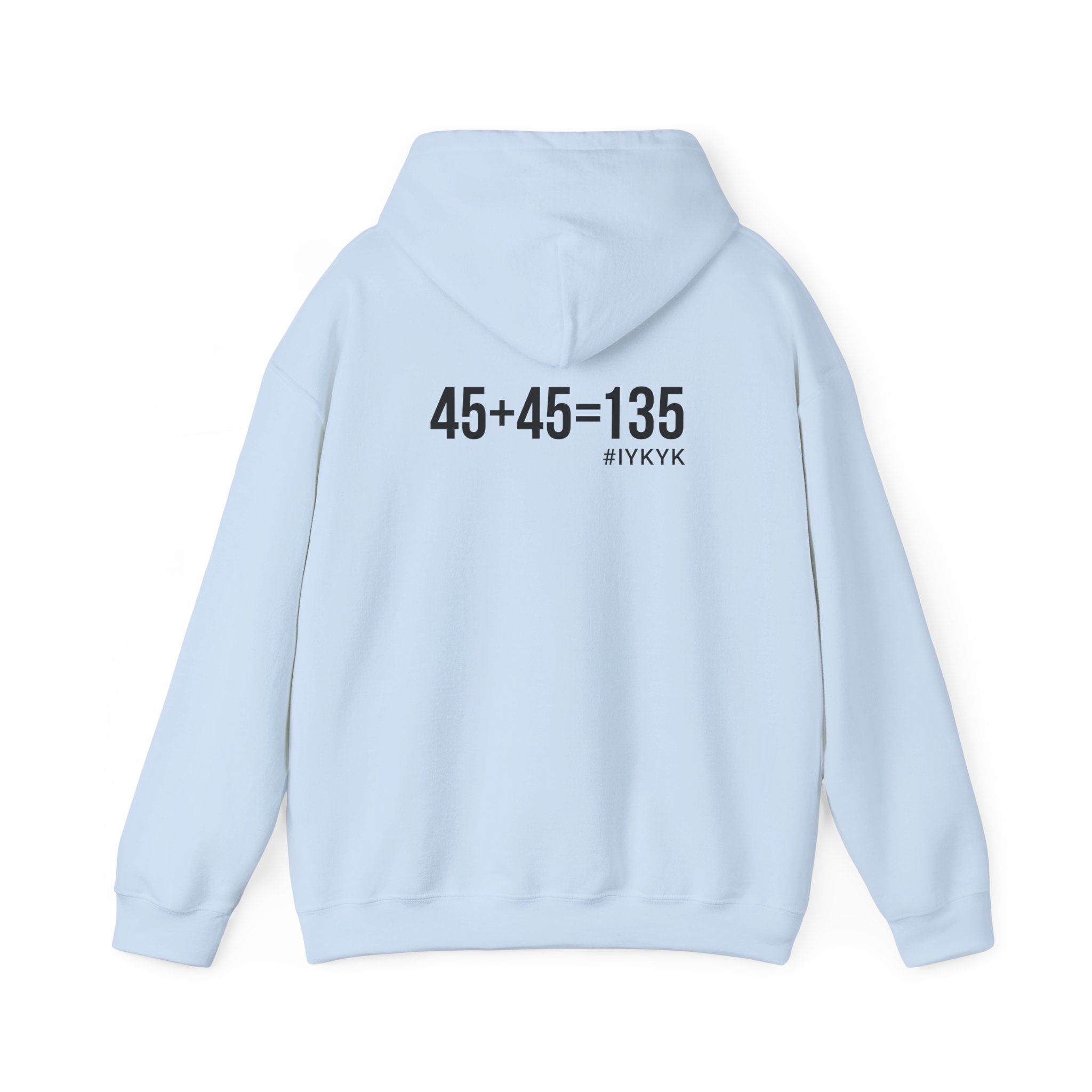 45 + 45 = 135 - Unisex Heavy Blend Hooded Sweatshirt  - Black Logo