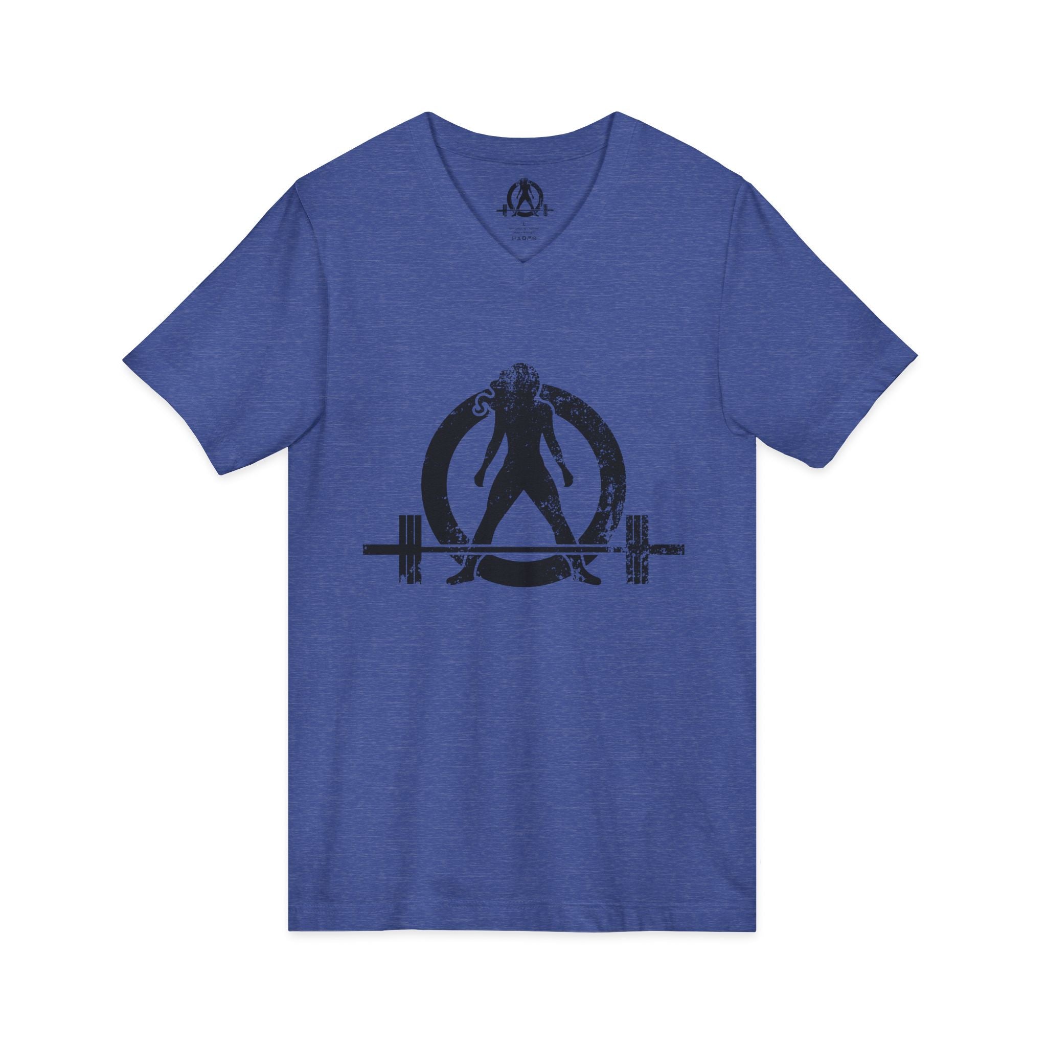Strong Is Beautiful - Distressed Black Logo - Unisex Jersey Short Sleeve V-Neck Tee