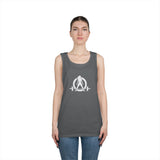 Unisex Heavy Cotton Tank Top -  White Logo - Kick Your Ass