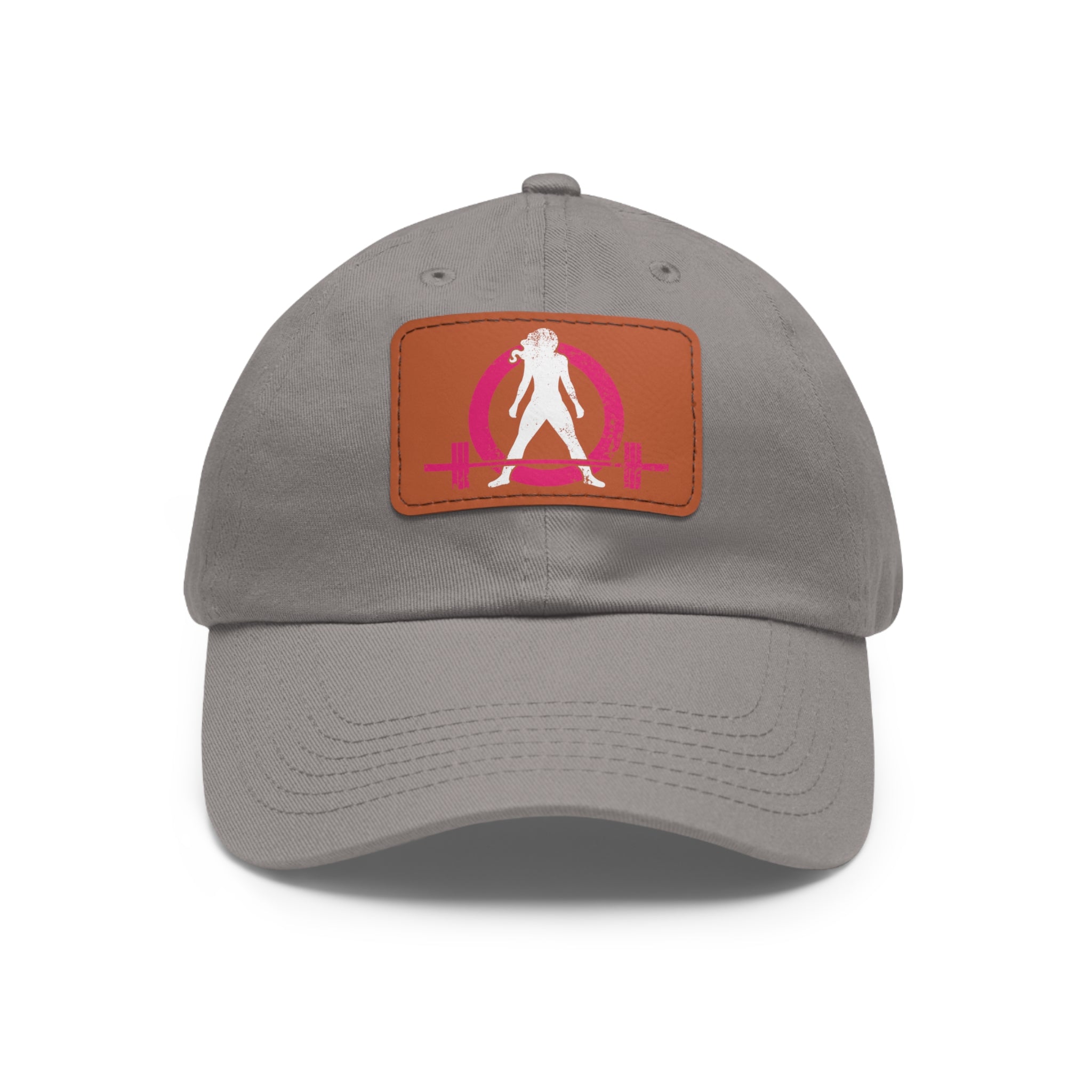 Distressed - Dad Hat with Leather Patch (Rectangle) - Color Font