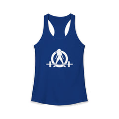 45 + 45 = 135 - Women's Ideal Racerback Tank - White Print Front & Back