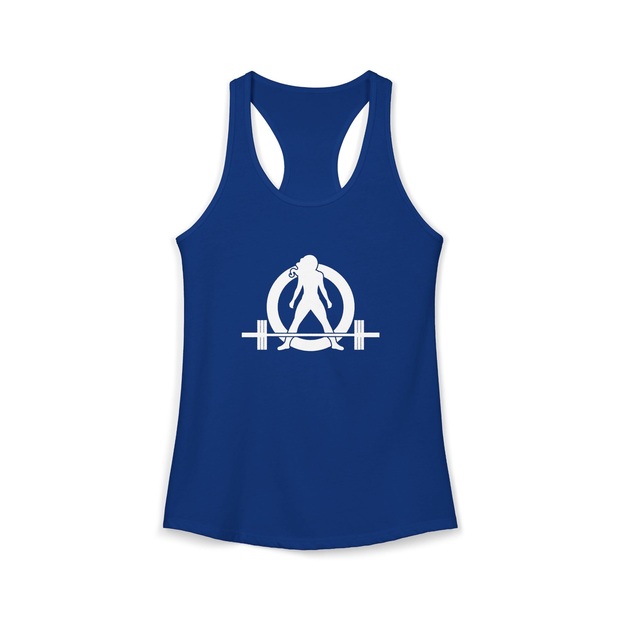 45 + 45 = 135 - Women's Ideal Racerback Tank - White Print Front & Back