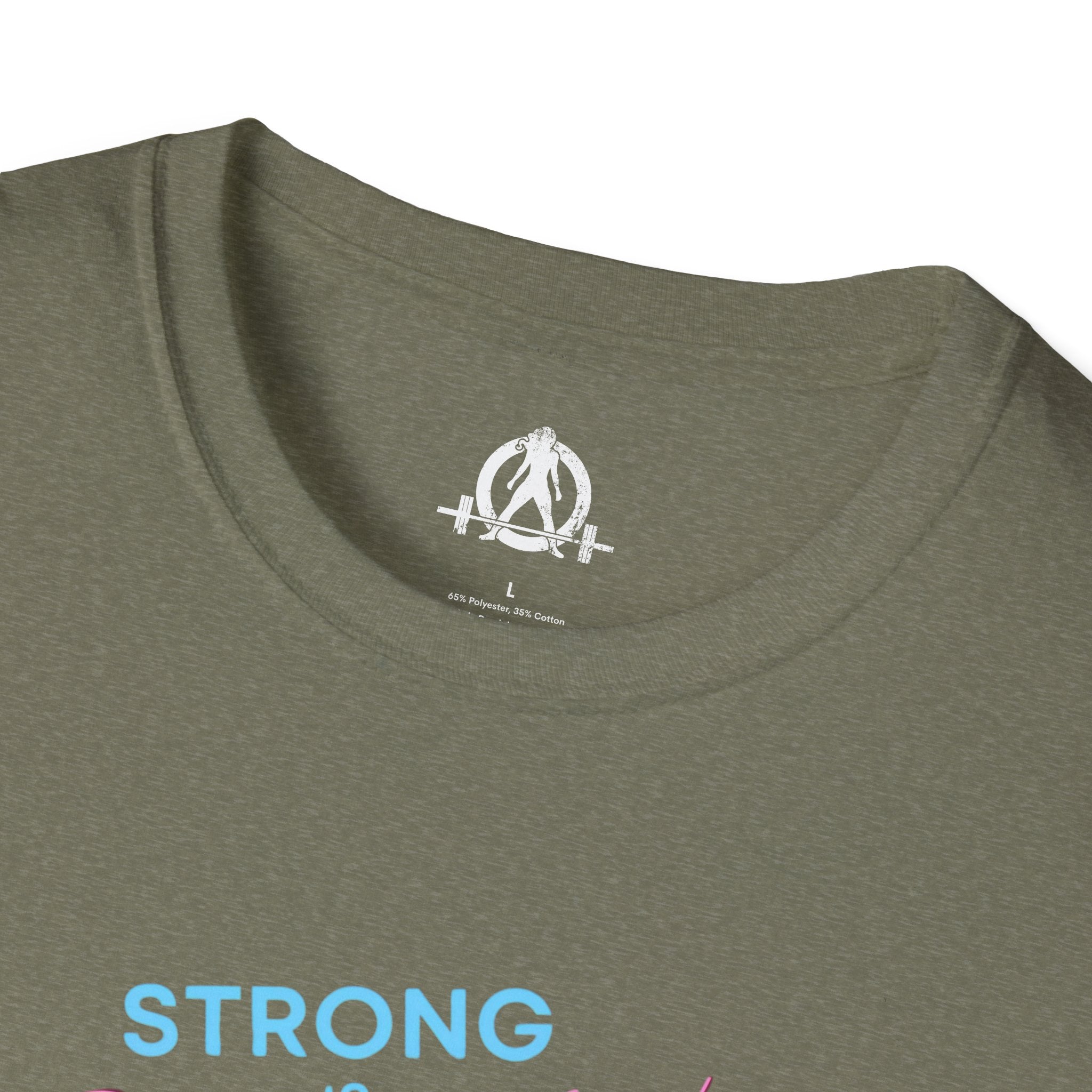 Strong Is Beautiful - Comic - Unisex Softstyle T-Shirt - White Print on Front Plain Back