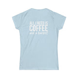 Coffee & A Barbell - Women's Softstyle Tee - Distressed Color Logo