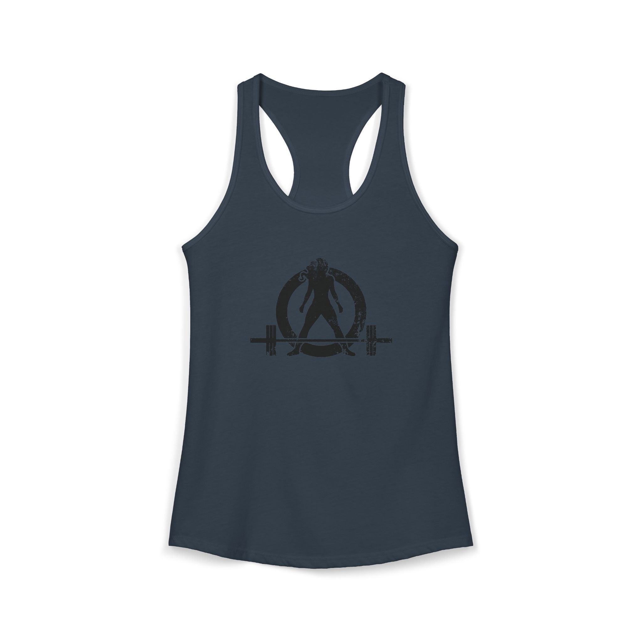 I Workout To Burn Off The Crazy - Women's Ideal Racerback Tank - Black Font - Print on Front & Back
