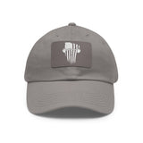 USA Barbell - Dad Hat with Leather Patch (Rectangle) - White Logo V2