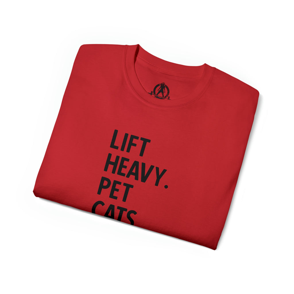 Lift Heavy Pet Cats - Unisex Ultra Cotton Tee - Black Logo